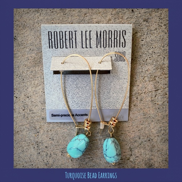 Turquoise Bead Earrings - Picture 3 of 3